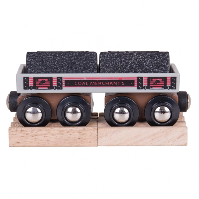 Bigjigs Rail Long wagon avec charbon + 2 rails