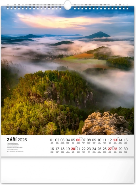Calendrier mural République tchèque 2026