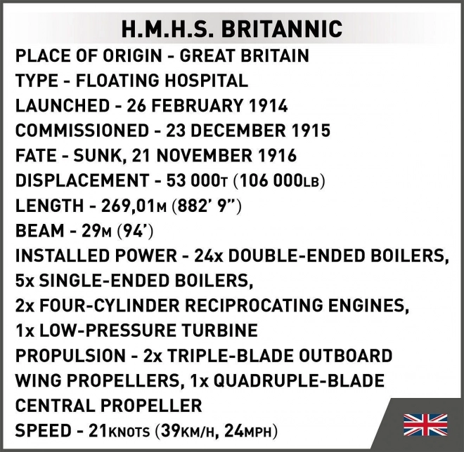 Modèle de navire H.M.H.S. Britannic 1:700
