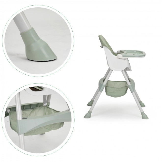 Chaise haute 2en1 avec harnais 5 points ECOTOYS Azure