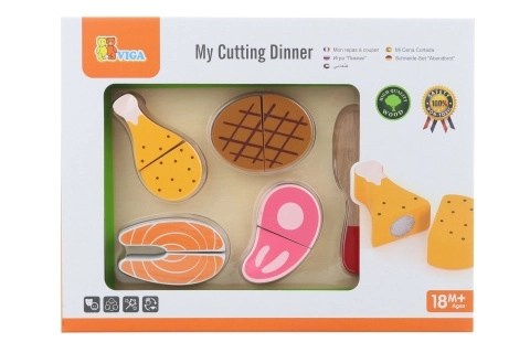 Ensemble en bois pour couper - viande