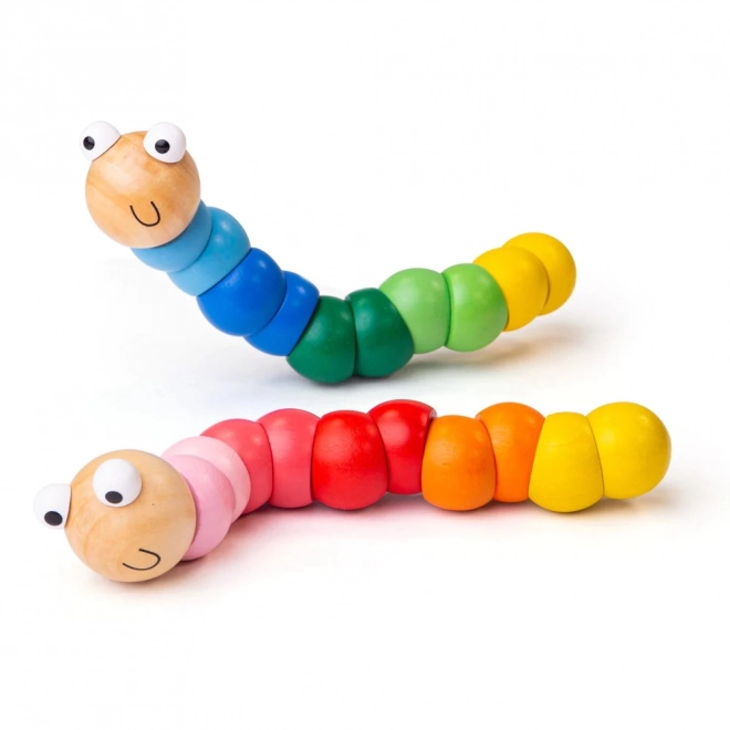 Bigjigs Toys jouets en bois - Ver de couleur bleu