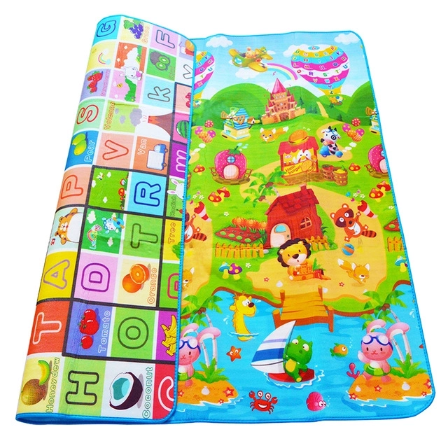 Tapis éducatif double face en mousse avec motifs d'animaux