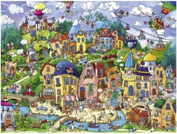 Ville richement illustrée et pleine de détails