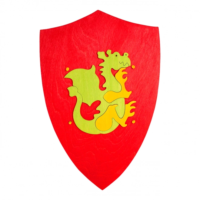 Fauna Bouclier en bois avec dragon