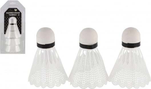 Volants de badminton blancs 3 pcs en plastique
