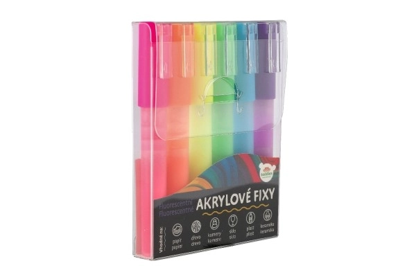 Marqueurs acryliques fluorescents pour différentes surfaces 6 pcs