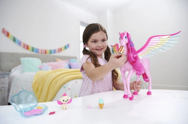 Figurine Barbie Pégase magique avec lumières et sons