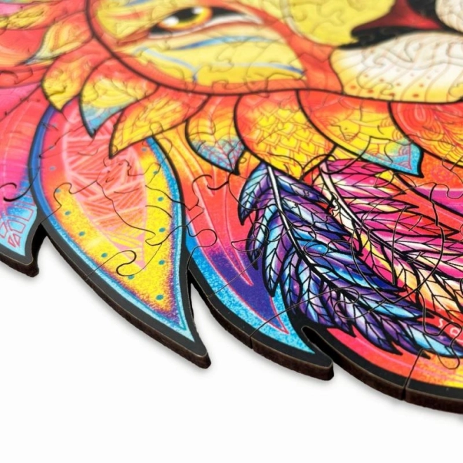 Puzzle magique en bois coloré - Lion mystérieux