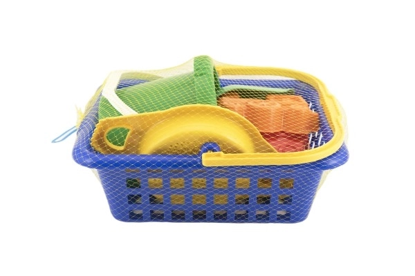 Ensemble panier - 2 moules à gâteau râteau pelle tamis seau panier d'achat plastique 12m+