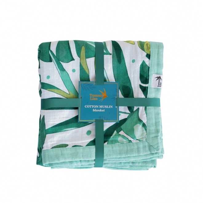 Couverture en mousseline de coton Roaming Mangrove 106x106 cm
