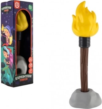 Torche/Lampe avec support en plastique 32 cm à piles avec lumière et son en boîte 11x34x8,5 cm