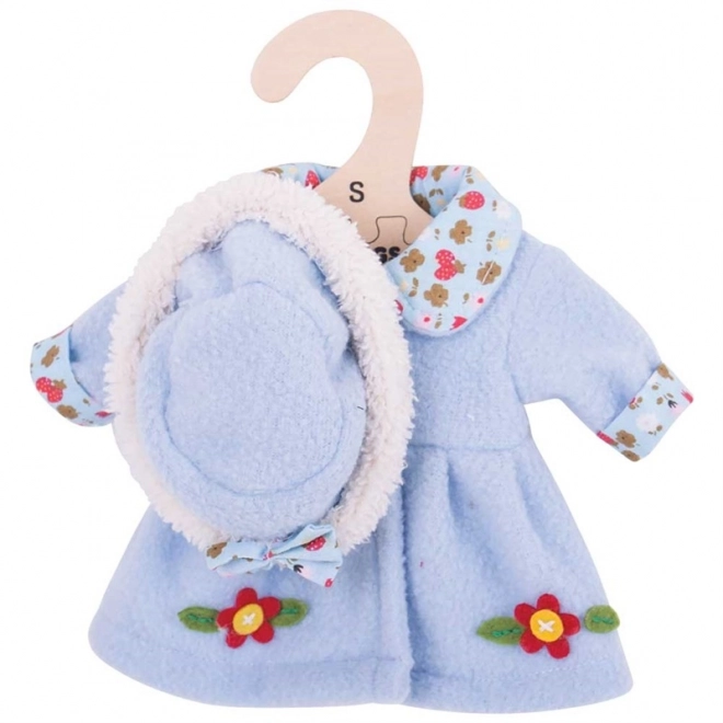 Bigjigs Toys Manteau bleu avec chapeau pour poupée 28 cm