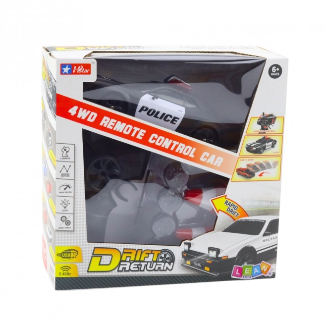 Voiture RC de course avec roues interchangeables police