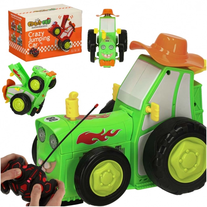 Tracteur de danse sautillant vert à télécommande