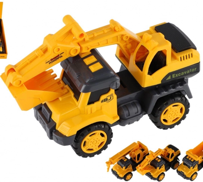 Camion de chantier à inertie 13 cm, métal et plastique, 4 modèles