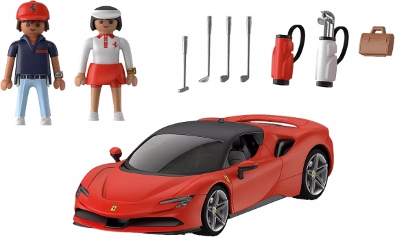 Deux figurines et accessoires de golf