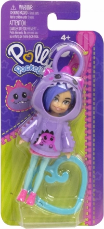 Pendentif Polly Pocket Dino mini poupée