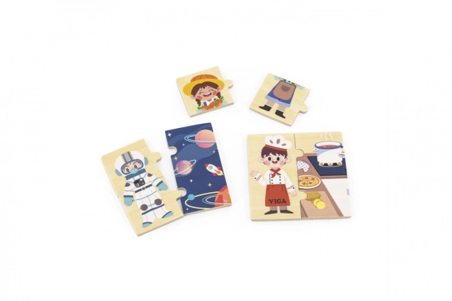 Puzzles en bois correspondant aux professions