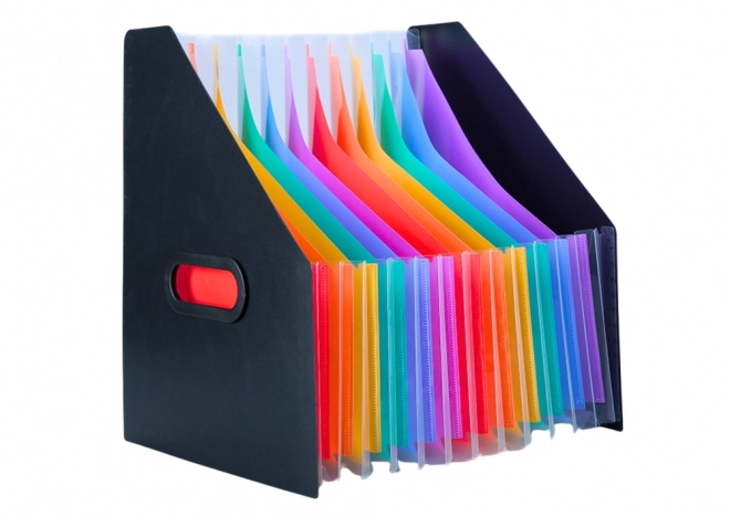 Chemise verticale organisateur de documents avec onglets colorés noir A4