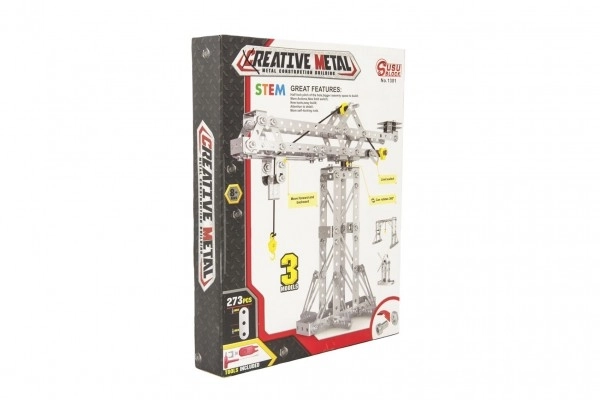 Kit de construction en métal grue 273 pièces dans une boîte de 24x31x5cm