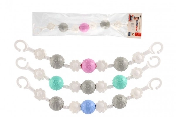 Chaîne colorée avec boules pour poussette 41 cm