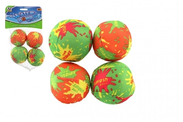 Bombes d'eau 4 pièces tissu 7cm dans un filet