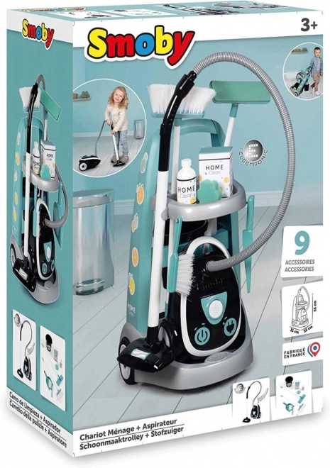 Chariot de nettoyage Smoby avec aspirateur pour enfants