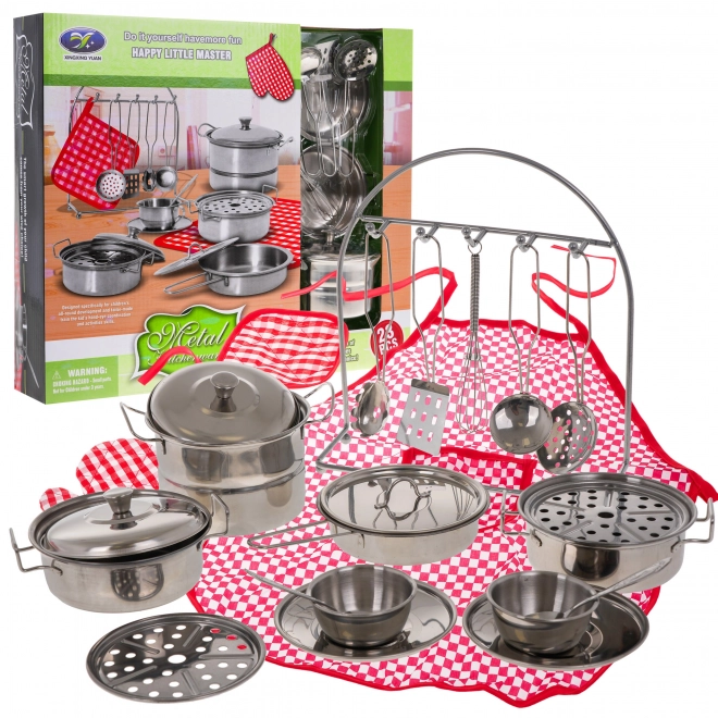 Ensemble de casseroles métalliques + accessoires - 23 pièces