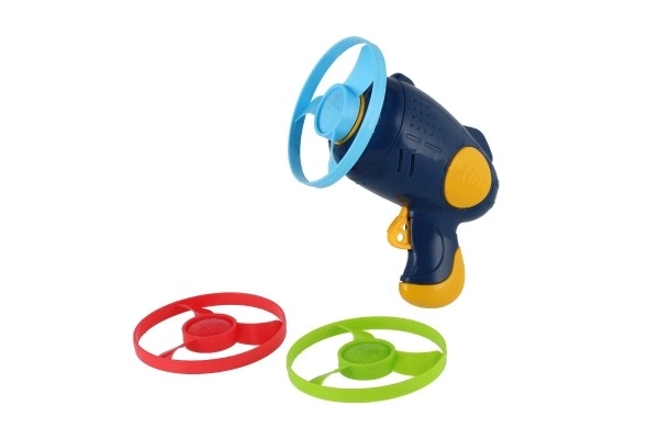 Hélice à lancer 3 pièces + démarreur pistolet plastique 4 couleurs sur carte 21,5x26x6cm
