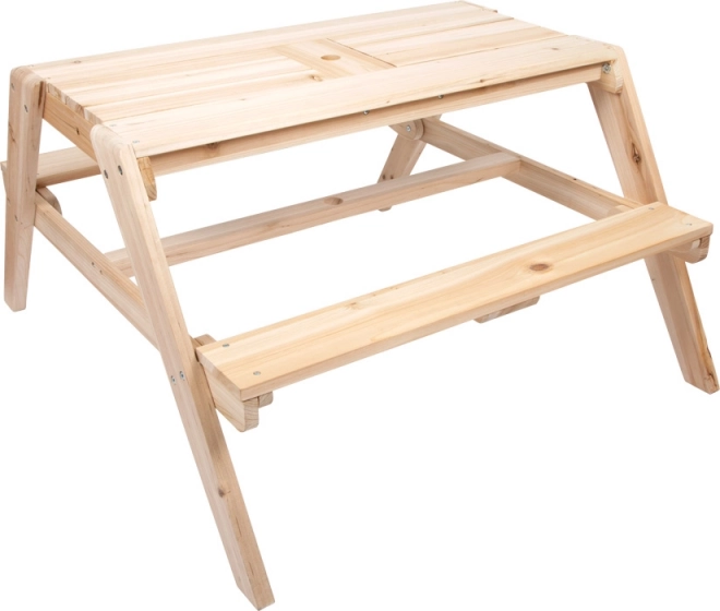 Table en bois pour enfants 2 en 1 avec bacs