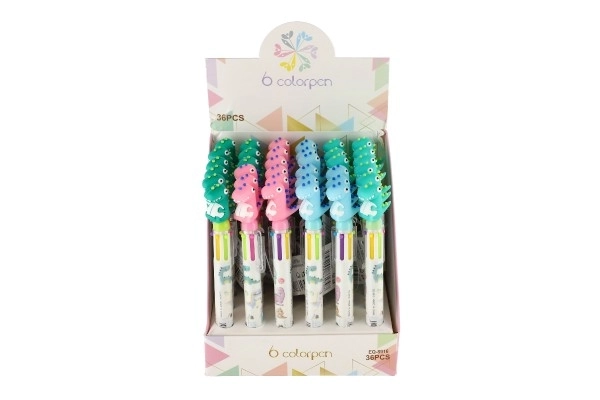 Stylo/Dinosaure crayon six couleurs en plastique 17cm 4 couleurs
