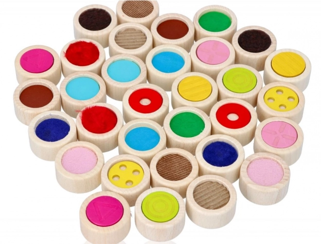 Goki Jeu tactile II – différentes surfaces dans un sac en coton - 32 pièces