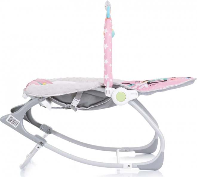 CHIPOLINO Transat bébé vibrant 2-en-1 Baby Spa Rose