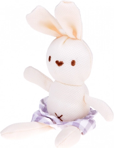 Adorable lapin en peluche comme compagnon de jeu