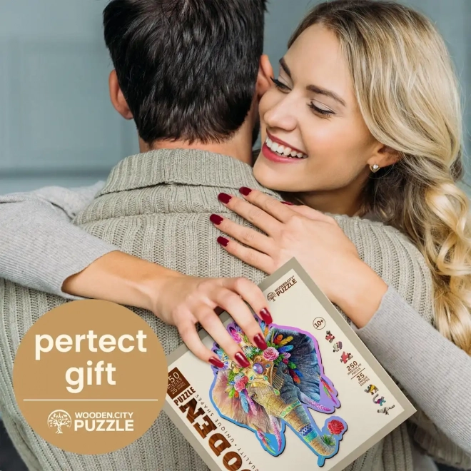 WOODEN CITY Puzzle en bois Élégant éléphant 250 pièces EKO