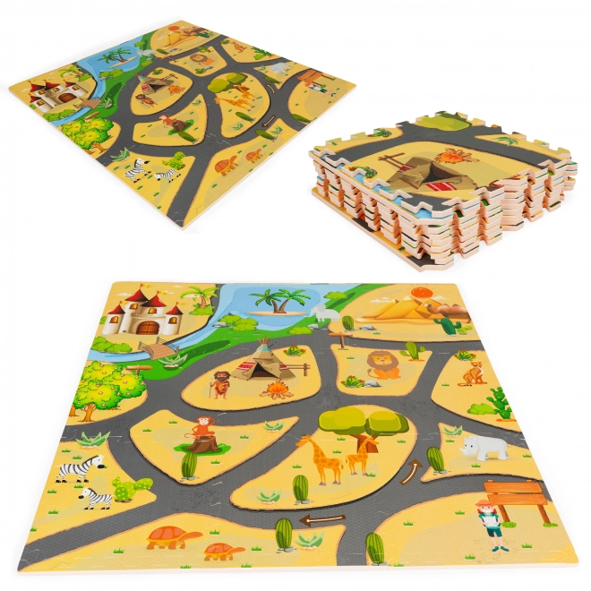 ECOTOYS Puzzle en mousse Safari avec bordure