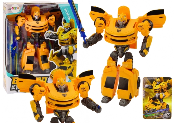 Auto Robot 2-en-1 voiture de sport transformable jaune