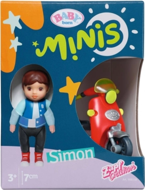 BABY born Minis set avec scooter et poupée Simon, 7 cm