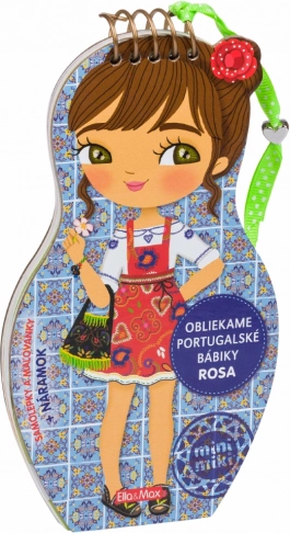 Livre de coloriage Habillons les poupées portugaises ROSA avec autocollants et bracelet porte-bonheur