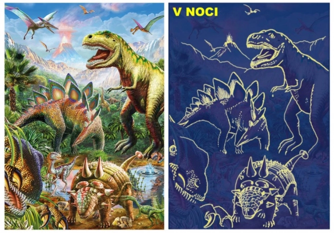 Puzzle lumineux monde des dinosaures 100 pièces XL