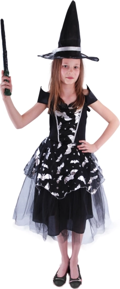 Costume de sorcière pour enfant avec motifs de chauves-souris