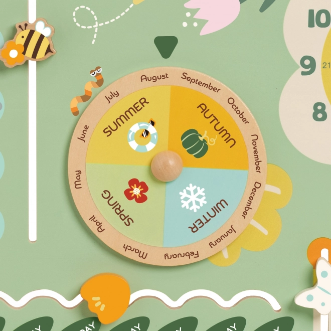 Calendrier éducatif en bois en anglais
