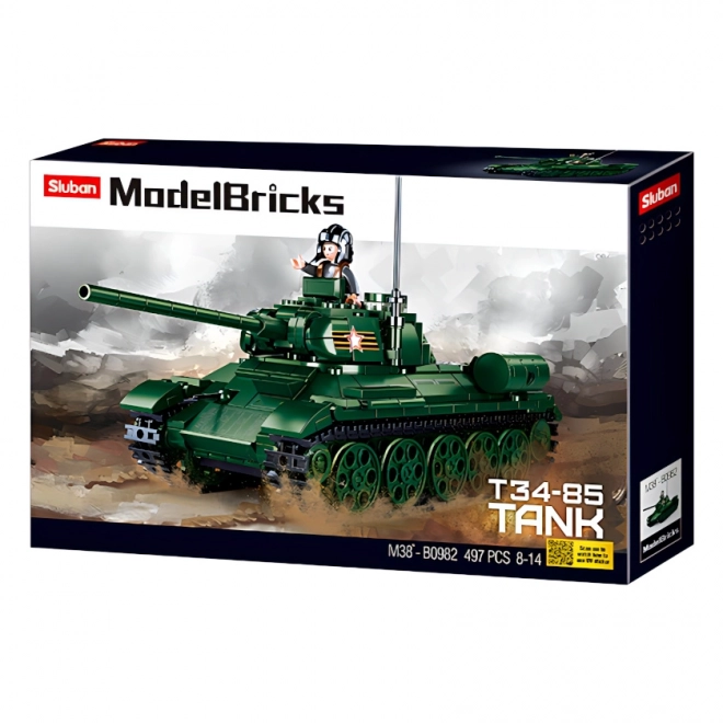 Briques de Modèle Sluban M38-B0982 Tank T34/85