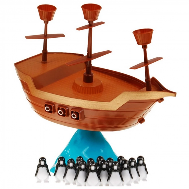 Jeu d'aventure bateau pirate avec des pingouins
