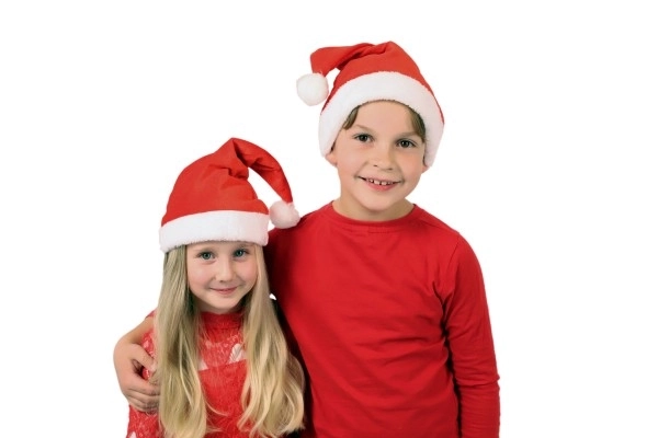 Tissu de bonnet de Noël pour enfants diamètre 25 cm sur carte de carnaval