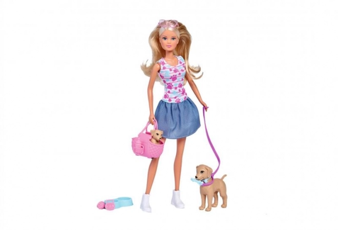 Poupée Steffi avec chiens