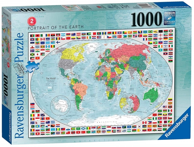 Puzzle carte du monde colorée 1000 pièces