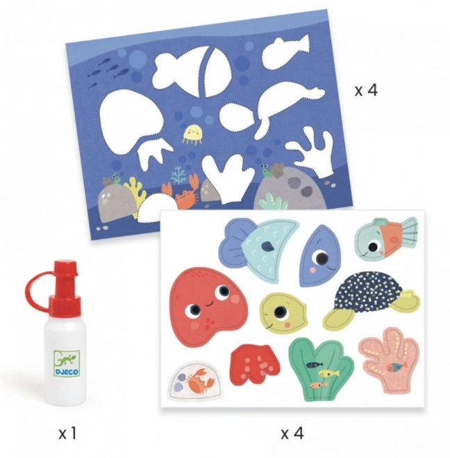 DJECO Première collage pour les plus petits Animaux