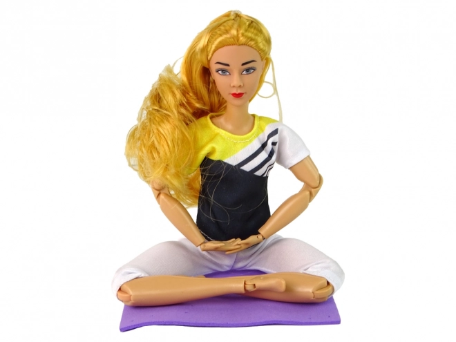 Poupée de yoga pour enfants Cheveux longs blonds